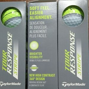 TaylorMade Bright Yellow-Green Tour Response Stripe Golf Balls